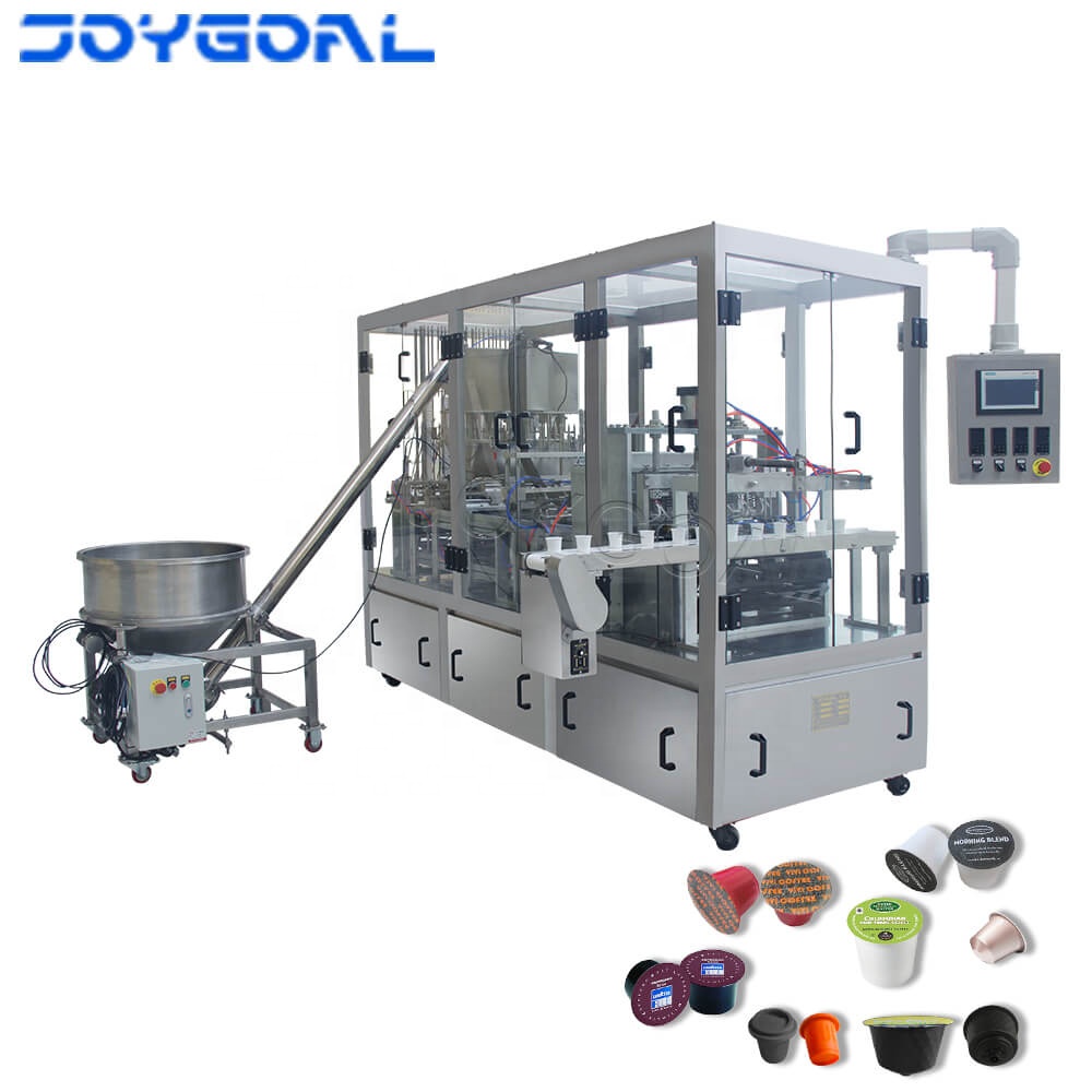 全自動(dòng)K-CUP咖啡膠囊灌裝封口機(jī)咖啡粉可可粉凍干粉包裝線