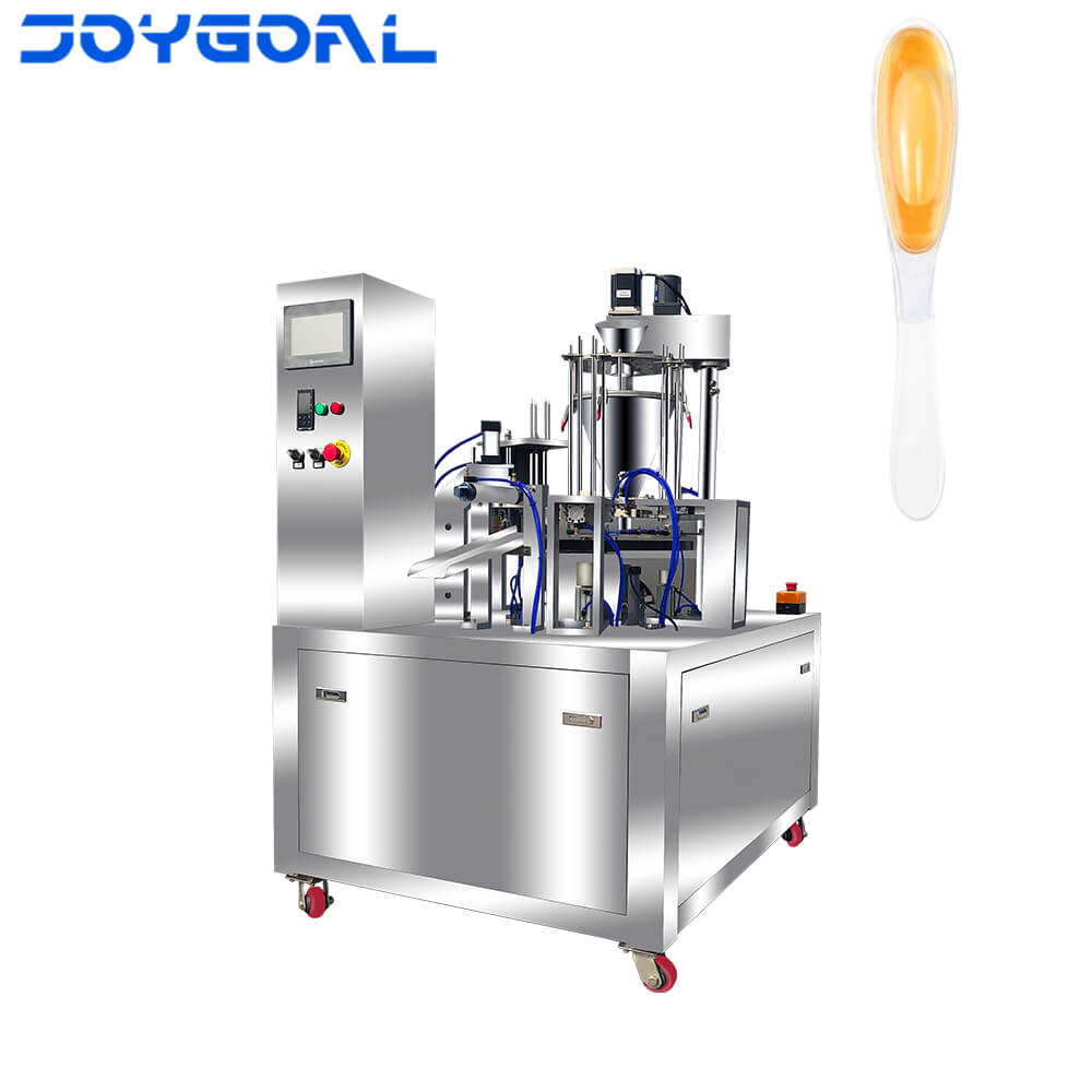 全自動轉(zhuǎn)盤式10g懶人蜂蜜勺子灌裝封口機(jī)包裝機(jī)